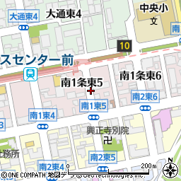 北海道札幌市中央区南１条東周辺の地図
