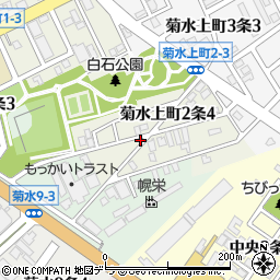 北海道札幌市白石区菊水上町２条4丁目周辺の地図