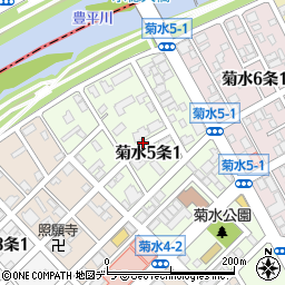 北海道札幌市白石区菊水５条周辺の地図