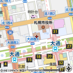 札幌大通郵便局 ＡＴＭ周辺の地図