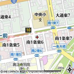 ローソン札幌南１条東六丁目店周辺の地図