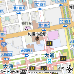 札幌市役所周辺の地図