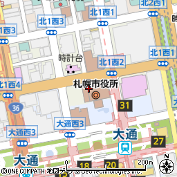 札幌市役所市議会　民主市民連合議員控室周辺の地図