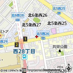 ファミリーマート札幌北５条店周辺の地図