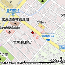 北海道エネルギー株式会社　宮の森ＳＳ周辺の地図