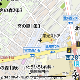 北海道札幌市中央区北５条西29丁目周辺の地図