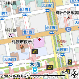 札幌市役所教育委員会　施設・札幌市図書・情報館周辺の地図