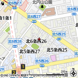 〒064-0826 北海道札幌市中央区北六条西２７丁目の地図