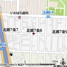 北海道札幌市白石区北郷７条8丁目周辺の地図