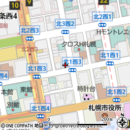ファミリーマート札幌北２条西３丁目店周辺の地図