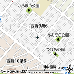 北海道札幌市西区西野９条6丁目4周辺の地図