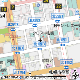 炭火焼肉酒家 牛角 札幌時計台通り店周辺の地図