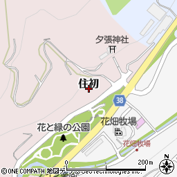 北海道夕張市住初周辺の地図