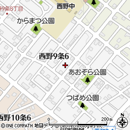 北海道札幌市西区西野９条6丁目2周辺の地図