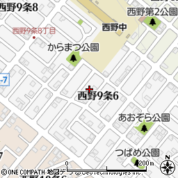 北海道札幌市西区西野９条6丁目9周辺の地図