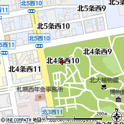 北海道札幌市中央区北４条西10丁目周辺の地図