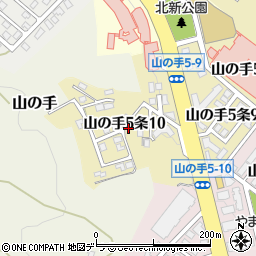 北海道札幌市西区山の手５条10丁目周辺の地図