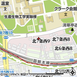 北海道大学中央第二宿舎２号棟周辺の地図