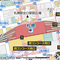 ロッテリアＪＲ札幌店周辺の地図