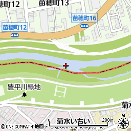 豊平川周辺の地図