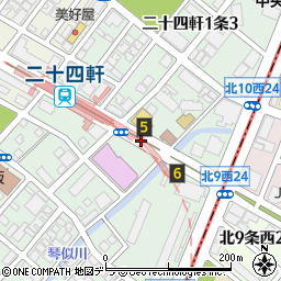北海道札幌市西区二十四軒１条周辺の地図