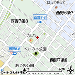 北海道札幌市西区西野７条7丁目3-25周辺の地図