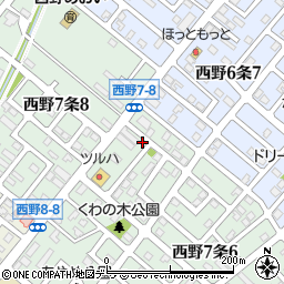 北海道札幌市西区西野７条7丁目3-20周辺の地図
