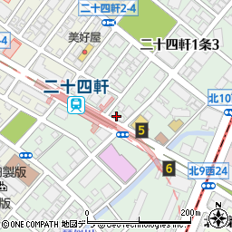 ラーメンの寳龍　２４軒駅前店周辺の地図