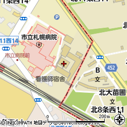 札幌市立大学　桑園キャンパス周辺の地図