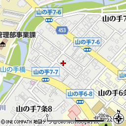 北海道札幌市西区山の手７条周辺の地図