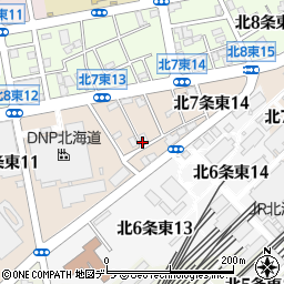 北海道札幌市東区北７条東13丁目周辺の地図