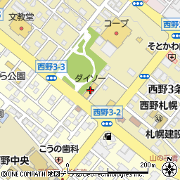 ダイソー札幌西野店周辺の地図