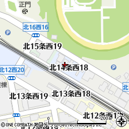 北海道札幌市中央区北１４条西18丁目周辺の地図