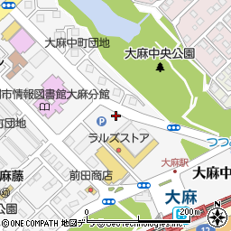 江別市役所　教育部大麻公民館周辺の地図