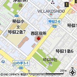 〒063-0000 北海道札幌市西区（以下に掲載がない場合）の地図