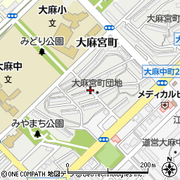 北海道江別市大麻宮町周辺の地図