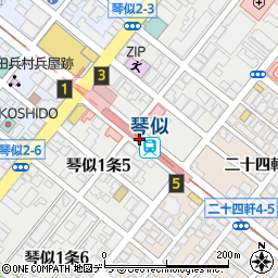 北海道銀行地下鉄琴似駅 ＡＴＭ周辺の地図