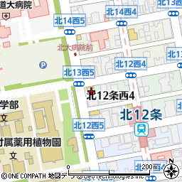 セブンイレブン札幌北１２条店周辺の地図