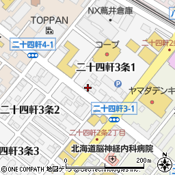むさしの森珈琲 札幌二十四軒店周辺の地図