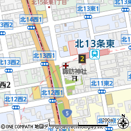 クリーンリバーフィネス北１３条東駅前周辺の地図