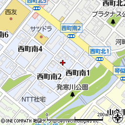 北海道札幌市西区西町南2丁目周辺の地図