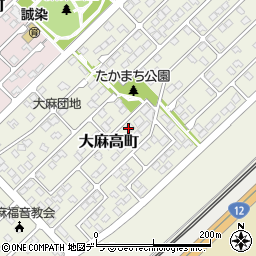 〒069-0853 北海道江別市大麻高町の地図