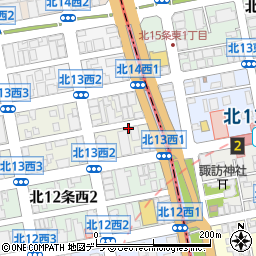 北海道札幌市北区北１３条西1丁目周辺の地図