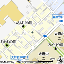 北海道江別市大麻桜木町13周辺の地図