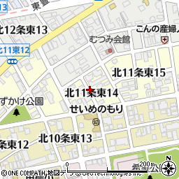 北海道札幌市東区北１１条東14丁目周辺の地図