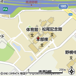 北海道情報大学　守衛室周辺の地図
