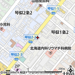 近江焼肉ホルモン すだく 札幌琴似店周辺の地図