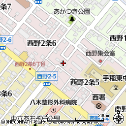 北海道札幌市西区西野２条周辺の地図