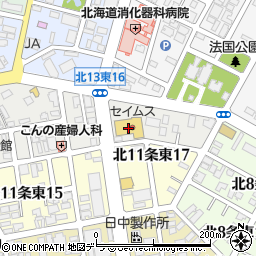 ドラッグセイムス札幌苗穂店周辺の地図