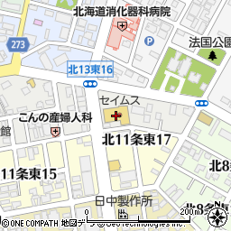 ドラッグセイムス札幌苗穂店周辺の地図